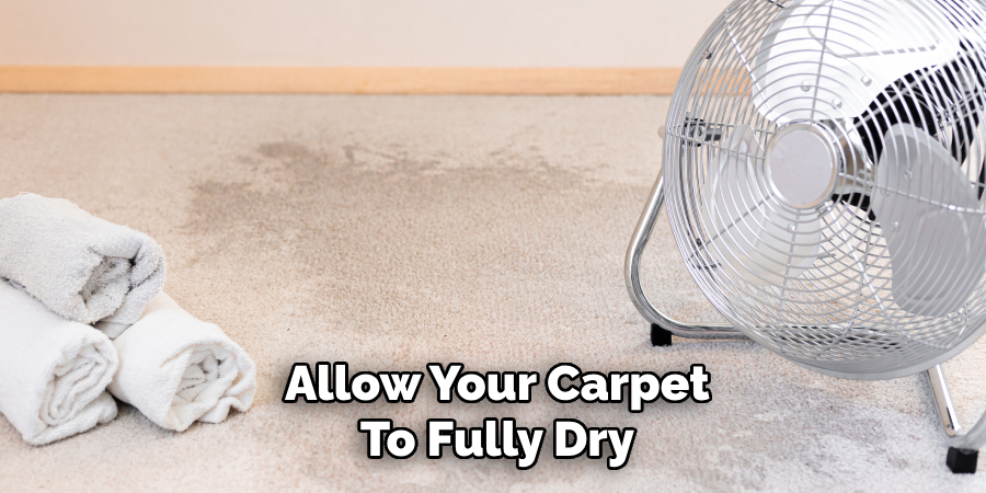 Allow Your Carpet
To Fully Dry
