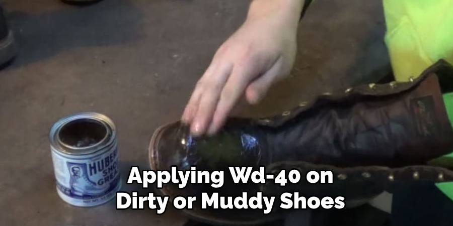 Applying Wd-40 on Dirty or Muddy Shoes